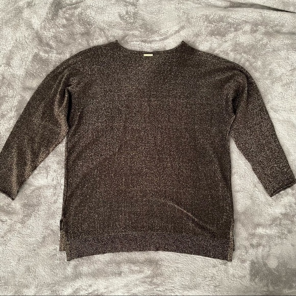 Michael Michael Kors Gold Lurex Metallic Blouse XL - Picture 5 of 11